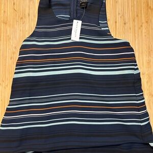 Ann Taylor Navy Striped Tank Top